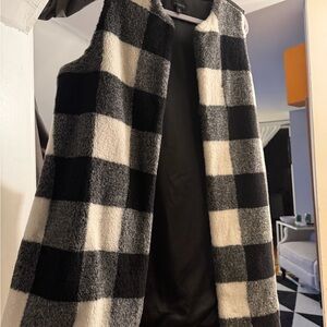 Talbots Black and White Textured Vest